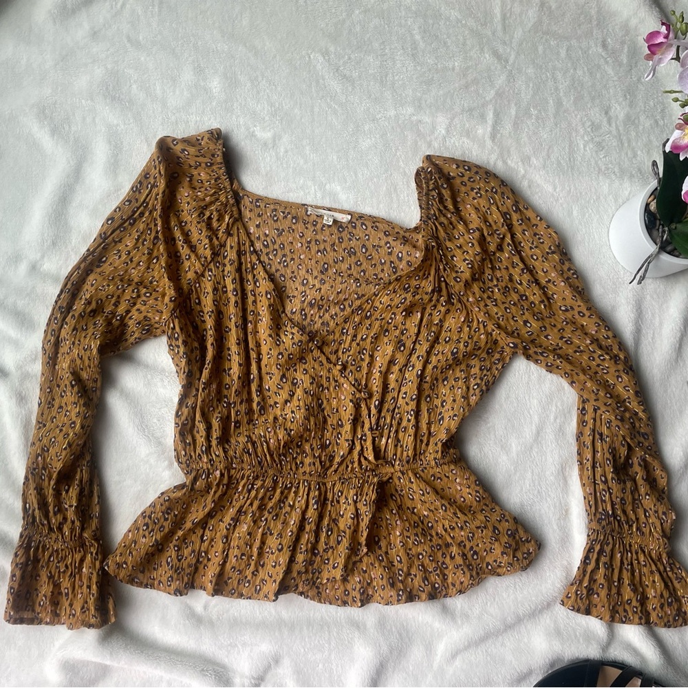 NWOT LE LIS Leopard Print Blouse